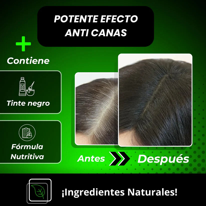 SHAMPOO TINTE NEGRO ANTICANAS NATURAL 3 EN 1 500 ML