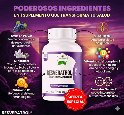 Uniervas™ Complejo de Resveratrol 500mg